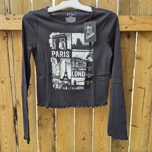 Art‎ Class Girls' Large (10-12) Long Sleeve Fitted Graphic T-Shirt Paris London